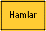 Place name sign Hamlar