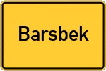 Place name sign Barsbek