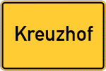 Place name sign Kreuzhof