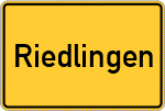 Place name sign Riedlingen, Kreis Donauwörth
