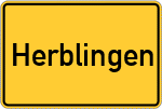 Place name sign Herblingen