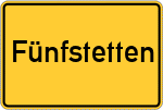 Place name sign Fünfstetten