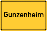 Place name sign Gunzenheim, Kreis Donauwörth