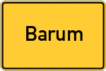 Place name sign Barum, Kreis Lüneburg