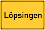Place name sign Löpsingen