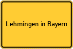 Place name sign Lehmingen in Bayern