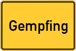 Place name sign Gempfing