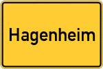 Place name sign Hagenheim, Schwaben