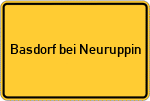 Place name sign Basdorf bei Neuruppin