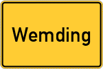 Place name sign Wemding