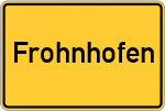 Place name sign Frohnhofen