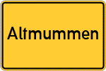 Place name sign Altmummen, Allgäu