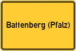 Place name sign Battenberg (Pfalz)