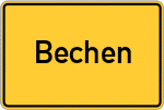 Place name sign Bechen, Kreis Kempten, Allgäu