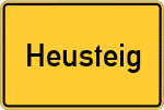 Place name sign Heusteig