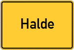 Place name sign Halde, Allgäu