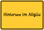 Place name sign Hintersee im Allgäu