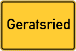Place name sign Geratsried, Allgäu
