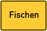 Place name sign Fischen, Kreis Kempten, Allgäu