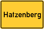 Place name sign Hatzenberg, Kreis Kempten, Allgäu
