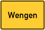 Place name sign Wengen, Kreis Kempten, Allgäu