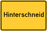 Place name sign Hinterschneid