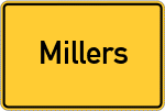 Place name sign Millers