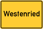 Place name sign Westenried