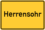 Place name sign Herrensohr, Saar