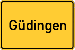 Place name sign Güdingen, Saar