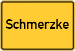 Place name sign Schmerzke