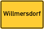 Place name sign Willmersdorf, Niederlausitz