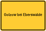Place name sign Golzow bei Eberswalde