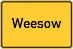 Place name sign Weesow