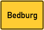Place name sign Bedburg, Erft