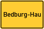 Place name sign Bedburg-Hau