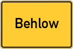 Place name sign Behlow
