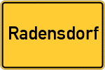 Place name sign Radensdorf, Spreewald