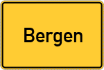 Place name sign Bergen, Niederlausitz