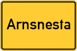Place name sign Arnsnesta