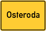 Place name sign Osteroda