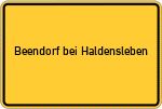 Place name sign Beendorf bei Haldensleben