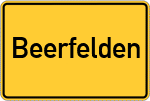 Place name sign Beerfelden, Odenwald