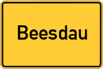 Place name sign Beesdau