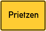 Place name sign Prietzen