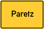 Place name sign Paretz