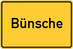 Place name sign Bünsche