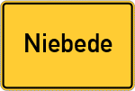 Place name sign Niebede