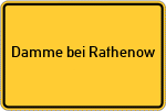 Place name sign Damme bei Rathenow
