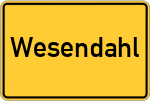 Place name sign Wesendahl